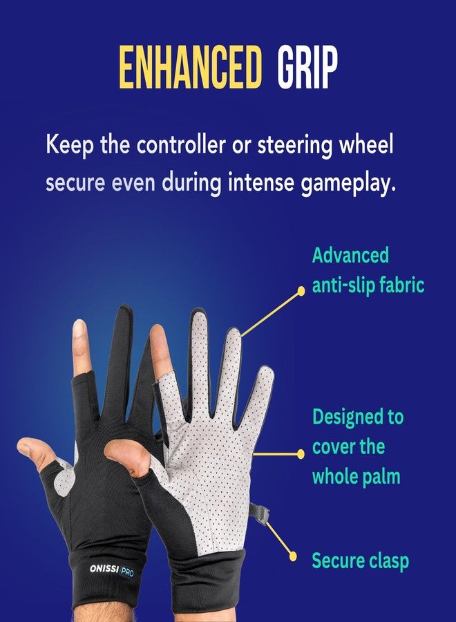 ONISSI Pro Gaming Gloves for Sweaty Hands | Sim Racing Gloves | Gamer Grip for PS4/ PS5/Xbox/PC/VR/Mobile/Sim Racer - Image 3